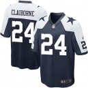 Youth Nike Dallas Cowboys &24 Morris Claiborne Elite Navy Blue Throwback Alternate NFL Jersey