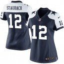 Women Nike Dallas Cowboys &12 Roger Staubach Elite Navy Blue Throwback Alternate NFL Jersey