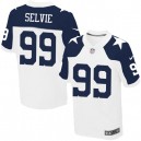 Men Nike Dallas Cowboys &99 George Selvie Elite White Throwback Alternate NFL Jersey