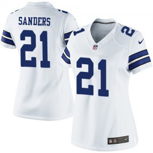 Femmes Nike Dallas Cowboys # 21 Deion Sanders élite blanc NFL Maillot Magasin