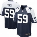 Youth Nike Dallas Cowboys &59 Ernie Sims Elite Navy Blue Throwback Alternate NFL Jersey