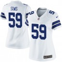 Women Nike Dallas Cowboys &59 Ernie Sims Elite White NFL Jersey