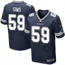 Men Nike Dallas Cowboys &59 Ernie Sims Elite Navy Blue Team Color NFL Jersey