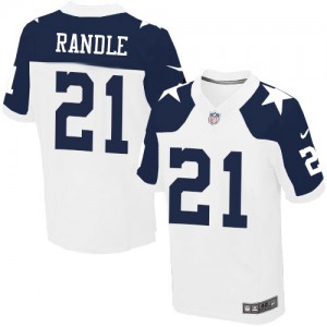 Hommes Nike Dallas Cowboys # 21 Joseph Randle Élite Throwback remplaçant NFL maillot de blanc