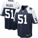 Youth Nike Dallas Cowboys &51 Kyle Wilber Elite Navy Blue Throwback Alternate NFL Jersey
