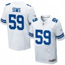 Men Nike Dallas Cowboys &59 Ernie Sims Elite White NFL Jersey