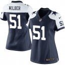 Women Nike Dallas Cowboys &51 Kyle Wilber Elite Navy Blue Throwback Alternate NFL Jersey
