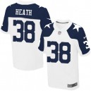 Men Nike Dallas Cowboys &38 Jeff Heath Elite White Throwback Alternate NFL Jersey