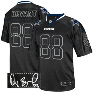 Hommes Nike Dallas Cowboys # 88 Dez Bryant élite Lights Out noir dédicacée NFL Maillot Magasin