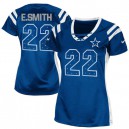 Women Nike Dallas Cowboys &22 Emmitt Smith Elite Blue Draft Him Shimmer NFL Jersey