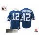 Mitchell and Ness Dallas Cowboys &12 Roger Staubach Authentic Navy Blue Throwback Autographed NFL Jersey