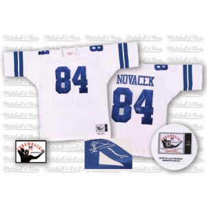 Mitchell et Ness Dallas Cowboys # 84 Jay Novacek authentique blanc Throwback dédicacée NFL Maillot Magasin Mitchell et Ness Dallas Cowboys # 84 Jay Novacek authentique blanc Throwback dédicacée NFL Maillot Magasin