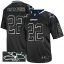 Men Nike Dallas Cowboys &22 Emmitt Smith Elite Lights Out Black Autographed NFL Jersey