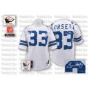 Mitchell and Ness Dallas Cowboys &33 Tony Dorsett Authentic White Throwback Autographed NFL Jersey