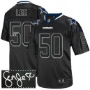 Men Nike Dallas Cowboys &50 Sean Lee Elite Lights Out Black Autographed NFL Jersey