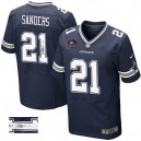Men Nike Dallas Cowboys &21 Deion Sanders Elite Navy Blue Team Color Autographed NFL Jersey