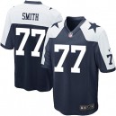 Youth Nike Dallas Cowboys &77 Tyron Smith Elite Navy Blue Throwback Alternate NFL Jersey