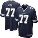 Youth Nike Dallas Cowboys &77 Tyron Smith Elite Navy Blue Team Color NFL Jersey