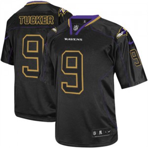 Hommes Nike Baltimore Ravens # 9 Justin Tucker élite Lights Out noir NFL Maillot Magasin