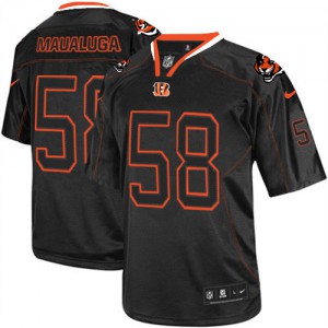 Hommes Nike Cincinnati Bengals # 58 Rey Maualuga élite Lights Out noir NFL Maillot Magasin