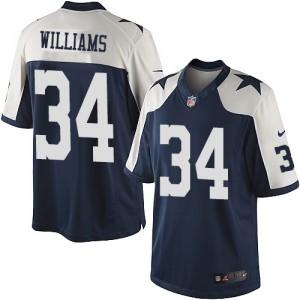 Jeunes Cowboys de Dallas Nike # 34 Ryan Williams Élite bleu marine Throwback alternent NFL Maillot Magasin