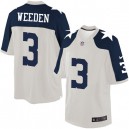 Youth Nike Dallas Cowboys &3 Brandon Weeden Elite White Throwback Alternate NFL Jersey