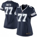 Women Nike Dallas Cowboys &77 Tyron Smith Elite Navy Blue Team Color NFL Jersey