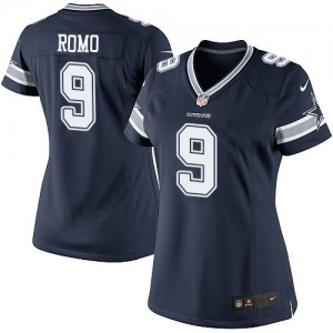 Femmes Nike Dallas Cowboys # 9 Tony Romo Élite bleu marine équipe NFL Maillot Magasin de couleur