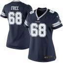 Women Nike Dallas Cowboys &68 Doug Free Elite Navy Blue Team Color NFL Jersey