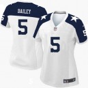 Women Nike Dallas Cowboys &5 Dan Bailey Elite White Throwback Alternate NFL Jersey