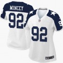 Women Nike Dallas Cowboys &92 Jeremy Mincey Elite White Throwback Alternate NFL Jersey