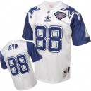Mitchell And Ness Dallas Cowboys &88 Michael Irvin Authentic White 75TH Patch Throwback NFL Jersey