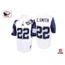Mitchell And Ness Dallas Cowboys &22 Emmitt Smith Authentic White 75TH Patch Throwback NFL Jersey
