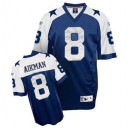 Men Reebok Dallas Cowboys &8 Troy Aikman Authentic Navy Blue Thanksgiving Throwback NFL Jersey