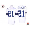 Mitchell And Ness Dallas Cowboys &21 Deion Sanders Authentic White 1995 Throwback NFL Jersey