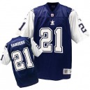 Mitchell And Ness Dallas Cowboys &21 Deion Sanders Authentic Navy Blue/White Throwback NFL Jersey