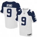 Men Nike Dallas Cowboys &9 Tony Romo Elite White Throwback Alternate NFL Jersey