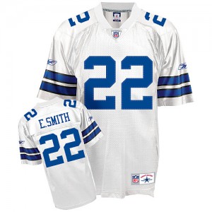 Hommes Reebok Dallas Cowboys # 22 Emmitt Smith authentique Throwback NFL maillot de blanc