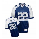 Men Reebok Dallas Cowboys &22 Emmitt Smith Authentic Navy Blue Thanksgiving Throwback NFL Jersey