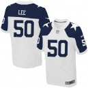 Men Nike Dallas Cowboys &50 Sean Lee Elite White Throwback Alternate NFL Jersey