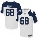 Men Nike Dallas Cowboys &68 Doug Free Elite White Throwback Alternate NFL Jersey