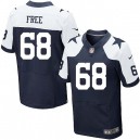 Men Nike Dallas Cowboys &68 Doug Free Elite Navy Blue Throwback Alternate NFL Jersey