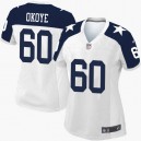 Women Nike Dallas Cowboys &60 Amobi Okoye Elite White Throwback Alternate NFL Jersey