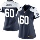 Women Nike Dallas Cowboys &60 Amobi Okoye Elite Navy Blue Throwback Alternate NFL Jersey