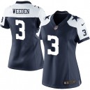 Women Nike Dallas Cowboys &3 Brandon Weeden Elite Navy Blue Throwback Alternate NFL Jersey