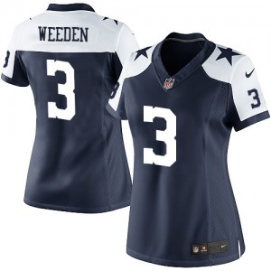 Femmes Nike Dallas Cowboys # 3 Brandon Weeden Élite bleu marine Throwback alternent NFL Maillot Magasin Femmes Nike Dallas Cowboys # 3 Brandon Weeden Élite bleu marine Throwback alternent NFL Maillot Magasin