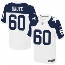 Men Nike Dallas Cowboys &60 Amobi Okoye Elite White Throwback Alternate NFL Jersey