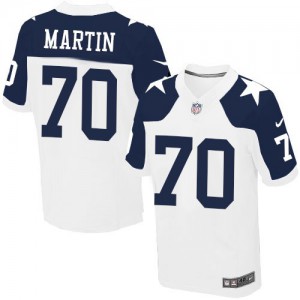 Hommes Nike Dallas Cowboys # 70 Zack Martin élite blanche Throwback alternent NFL Maillot Magasin