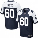 Men Nike Dallas Cowboys &60 Amobi Okoye Elite Navy Blue Throwback Alternate NFL Jersey
