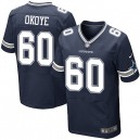 Men Nike Dallas Cowboys &60 Amobi Okoye Elite Navy Blue Team Color NFL Jersey